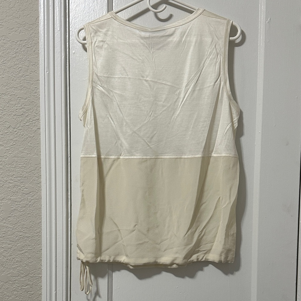 Akris Cream and Ivory Layered Sleeveless Tank - Picture 2 of 7